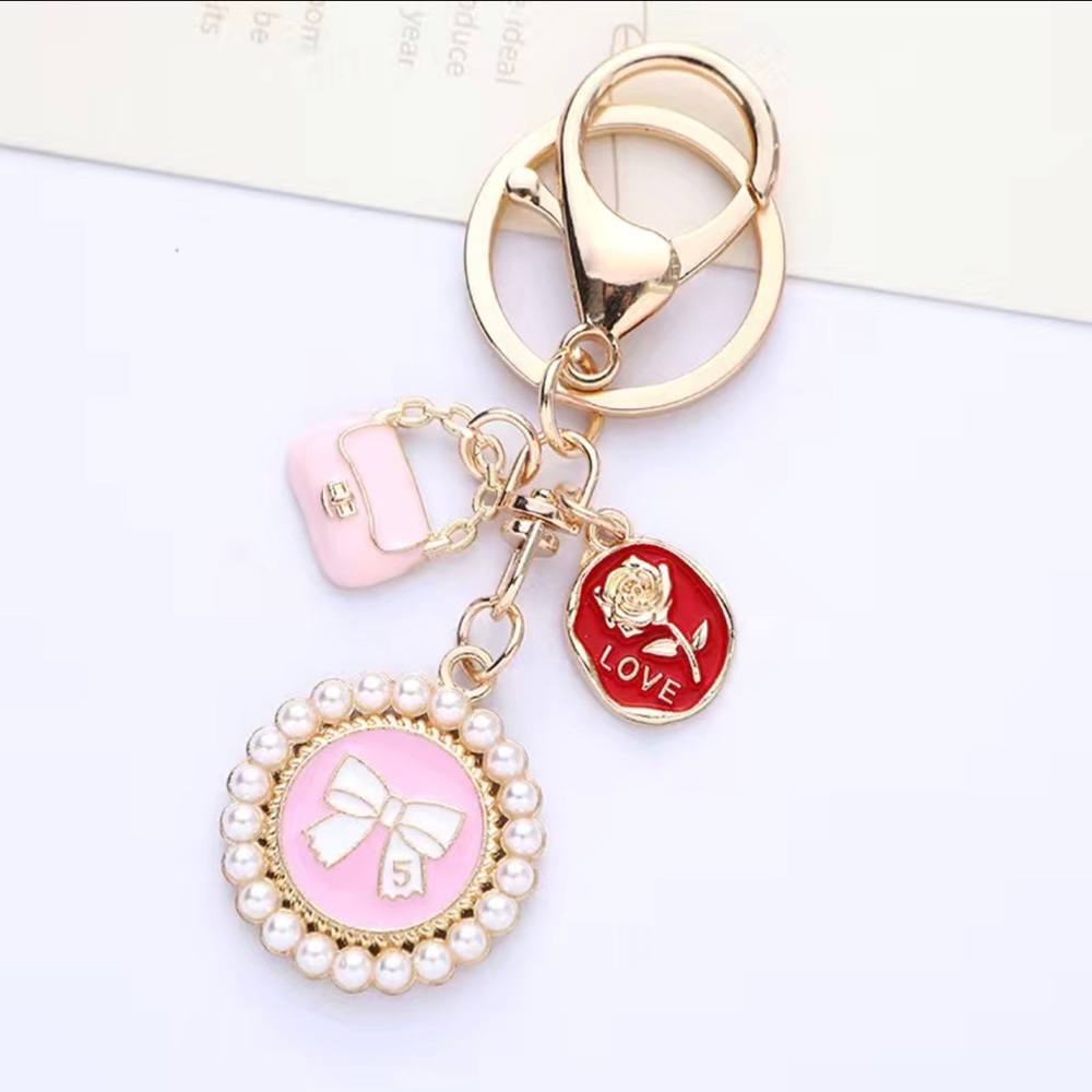 Pink bow purse keychain C. No. 5